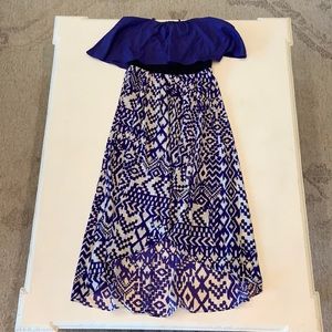 Purple off the shoulder dress